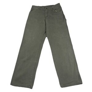 Dickies Pants Mens 33x32 Green Relaxed Fit Carpenter Canvas Durable Workwear